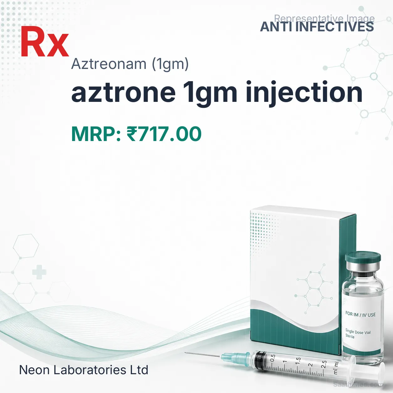aztrone 1gm injection Allopathy (Aztreonam (1gm)) - Uses in Hindi, Side Effects, Substitutes & Price in India