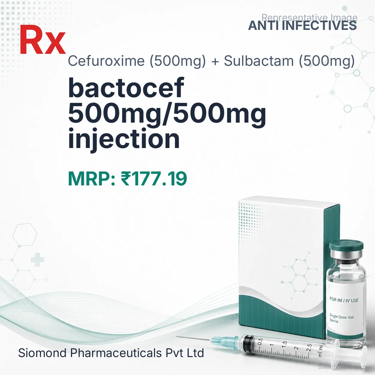 bactocef 500mg/500mg injection Allopathy (Cefuroxime (500mg)) - Uses in Hindi, Side Effects, Substitutes & Price in India
