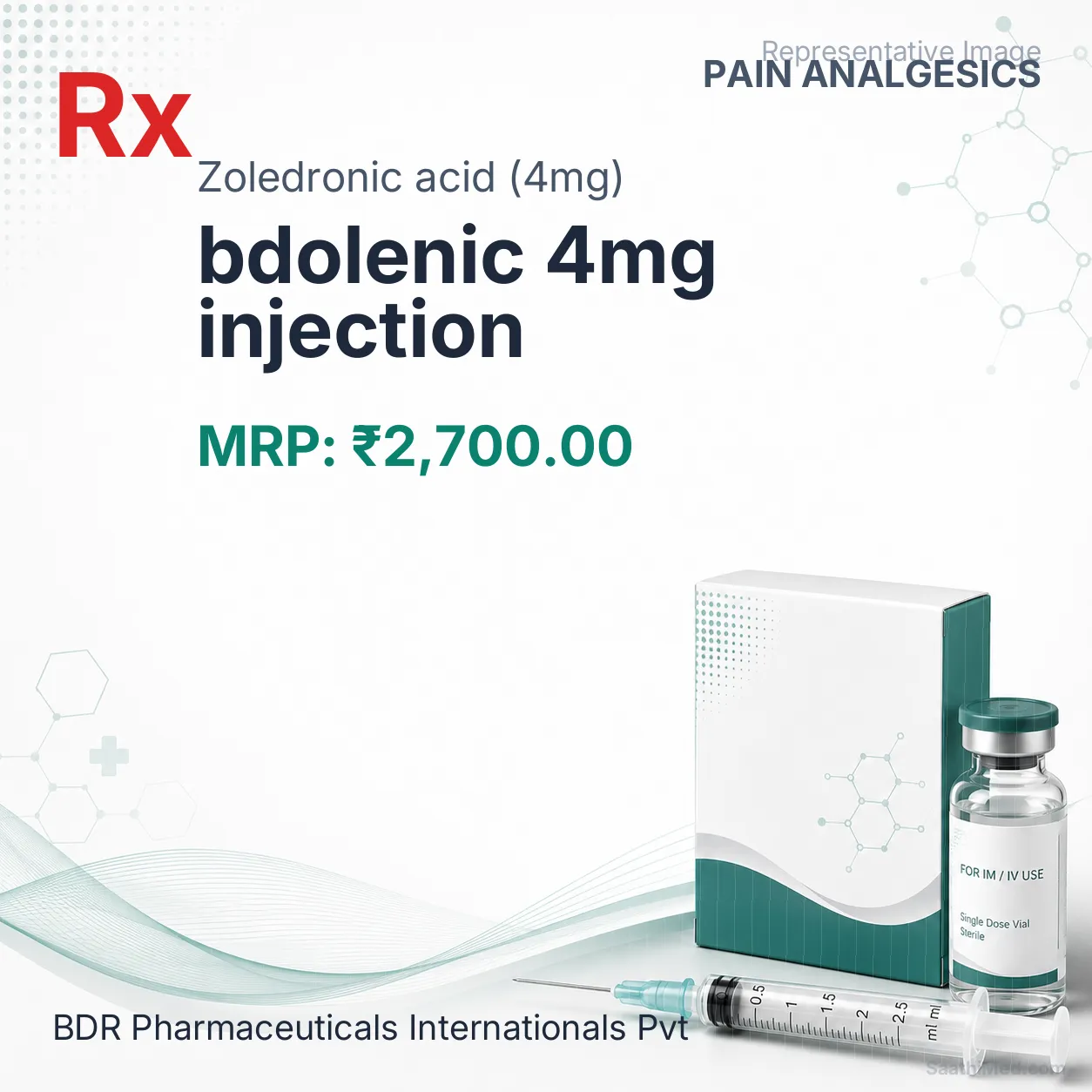 bdolenic 4mg injection Allopathy (Zoledronic acid (4mg)) - Uses in Hindi, Side Effects, Substitutes & Price in India