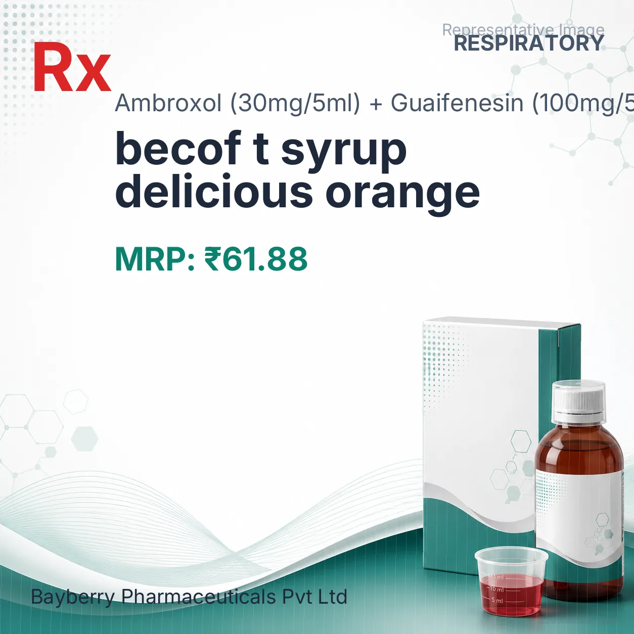 becof t syrup delicious orange Allopathy (Ambroxol (30mg/5ml)) - Uses in Hindi, Side Effects, Substitutes & Price in India