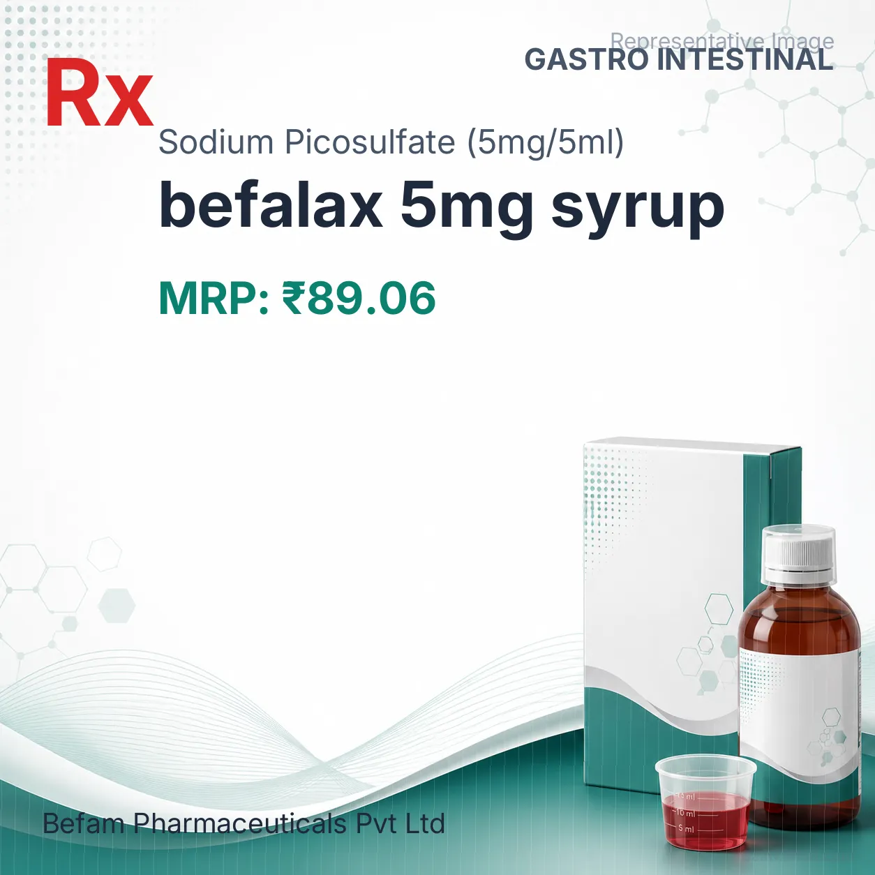 befalax 5mg syrup Allopathy (Sodium Picosulfate (5mg/5ml)) - Uses in Hindi, Side Effects, Substitutes & Price in India