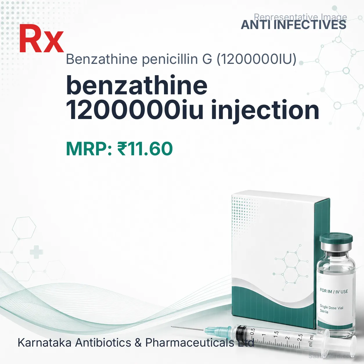 benzathine 1200000iu injection Allopathy (Benzathine penicillin G (1200000IU)) - Uses in Hindi, Side Effects, Substitutes & Price in India