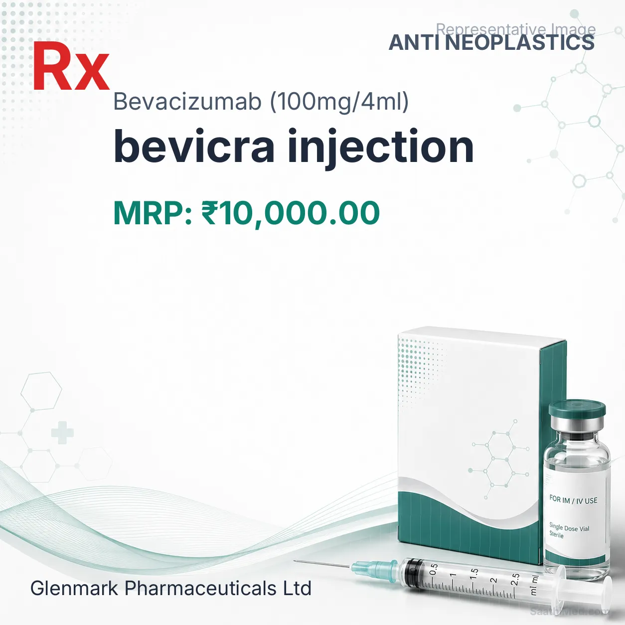 bevicra injection Allopathy (Bevacizumab (100mg/4ml)) - Uses in Hindi, Side Effects, Substitutes & Price in India