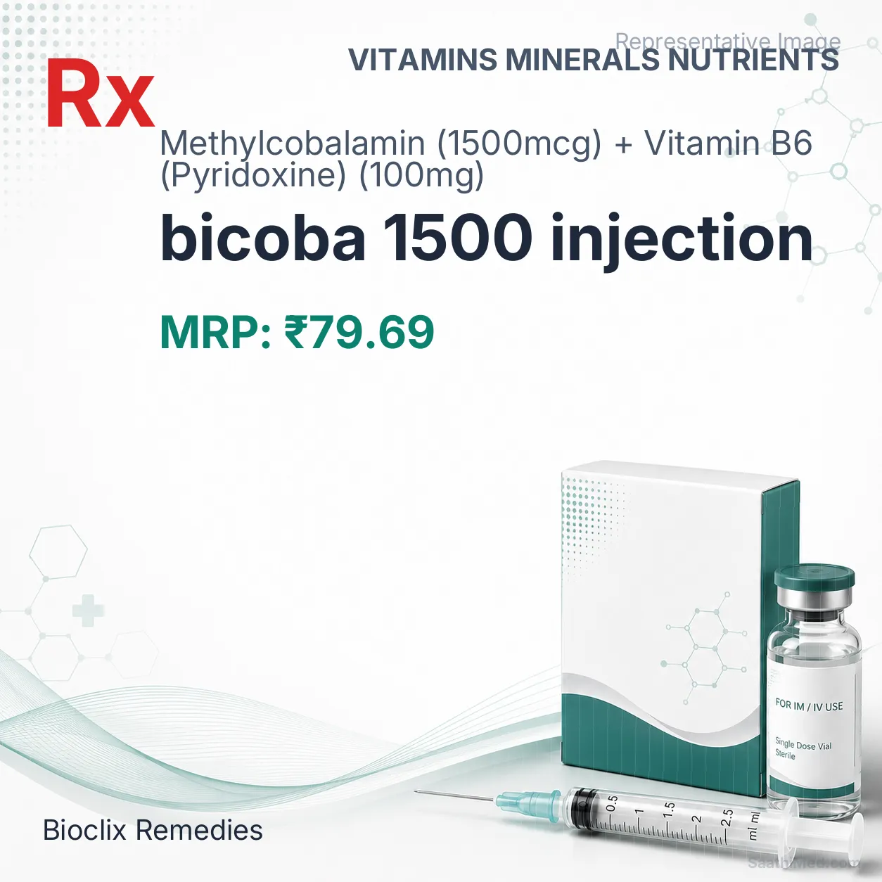 bicoba 1500 injection Allopathy (Methylcobalamin (1500mcg)) - Uses in Hindi, Side Effects, Substitutes & Price in India