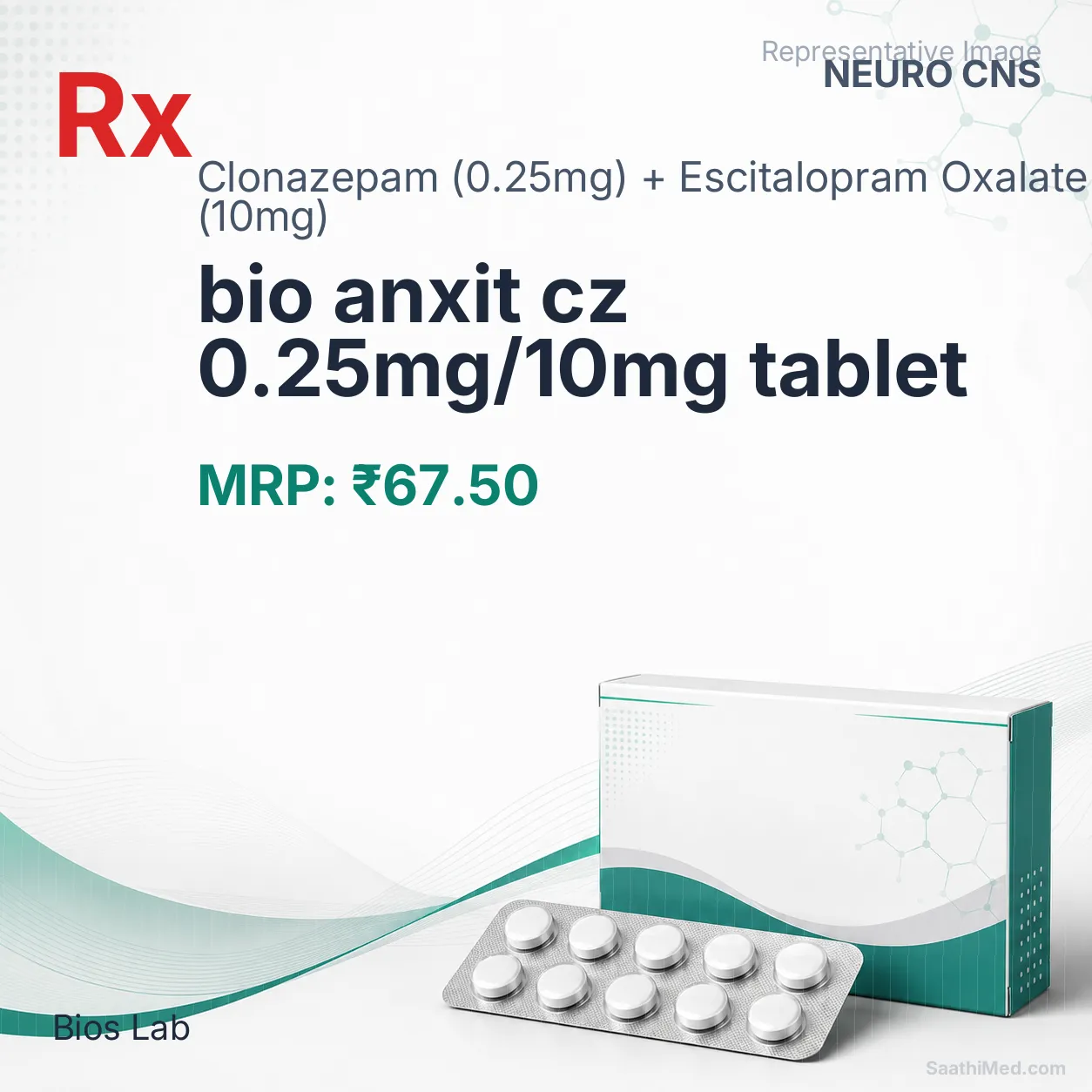 bio anxit cz 0.25mg/10mg tablet Allopathy (Clonazepam (0.25mg)) - Uses in Hindi, Side Effects, Substitutes & Price in India