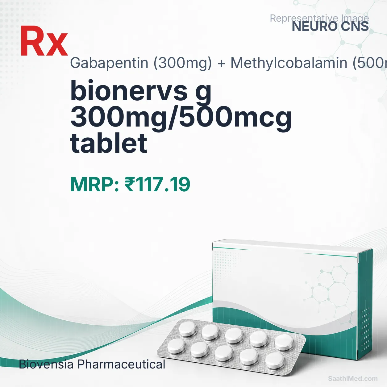 bionervs g 300mg/500mcg tablet Allopathy (Gabapentin (300mg)) - Uses in Hindi, Side Effects, Substitutes & Price in India