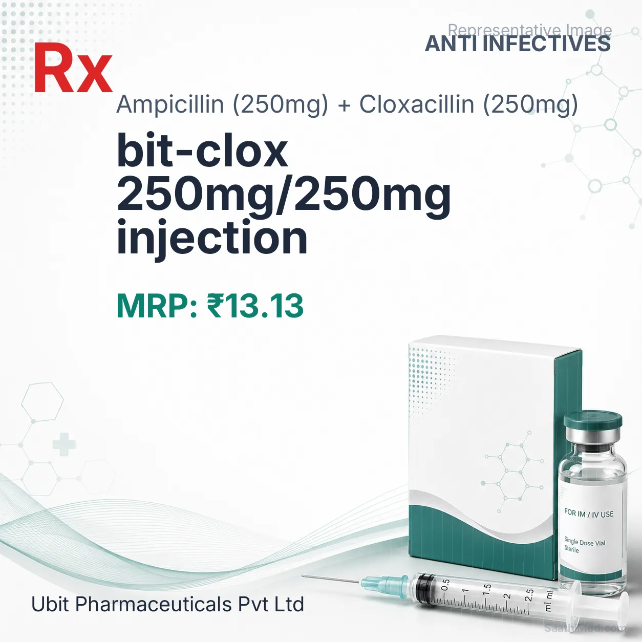 bit-clox 250mg/250mg injection Allopathy (Ampicillin (250mg)) - Uses in Hindi, Side Effects, Substitutes & Price in India