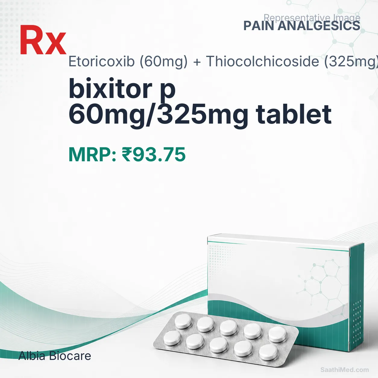 bixitor p 60mg/325mg tablet Allopathy (Etoricoxib (60mg)) - Uses in Hindi, Side Effects, Substitutes & Price in India