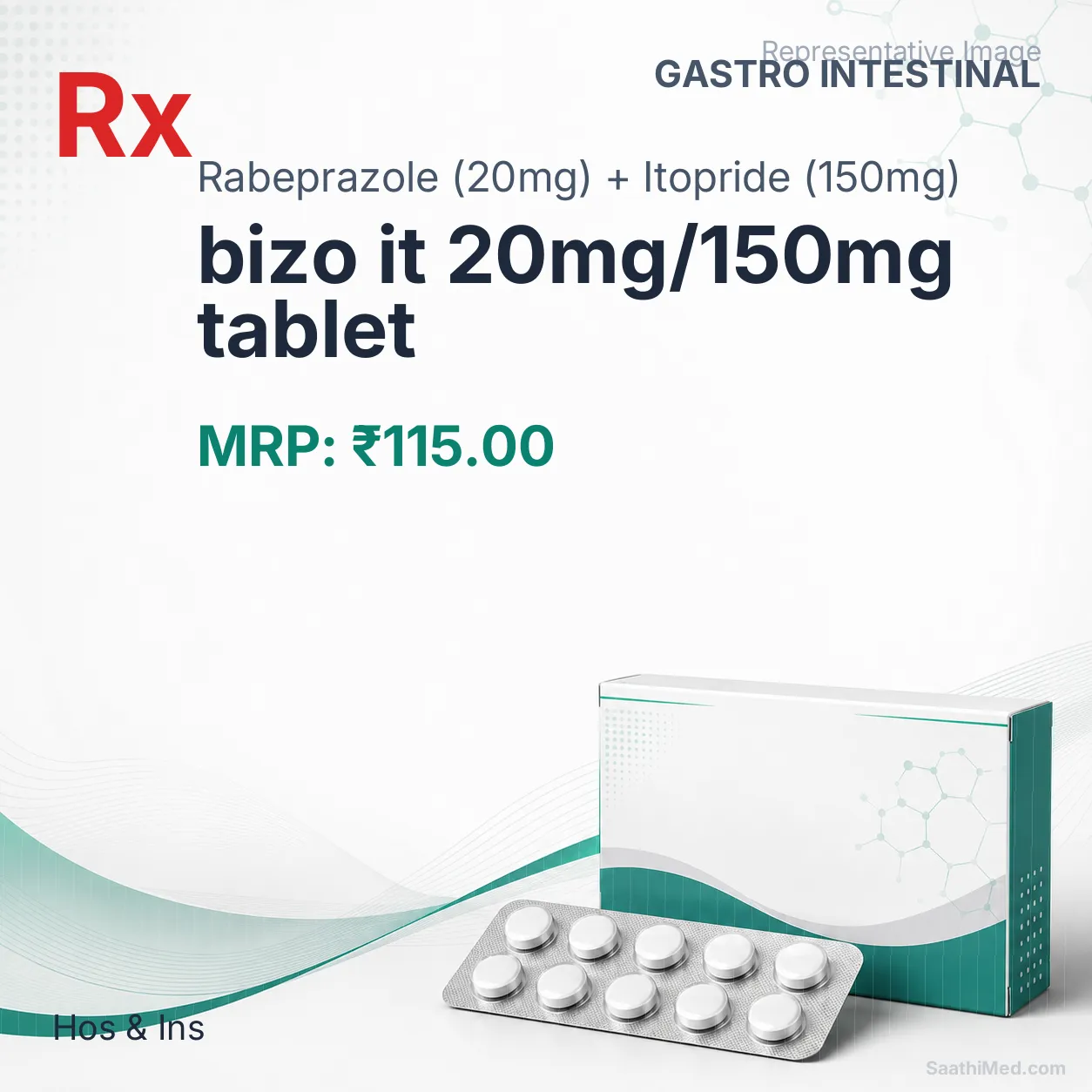 bizo it 20mg/150mg tablet Allopathy (Rabeprazole (20mg)) - Uses in Hindi, Side Effects, Substitutes & Price in India