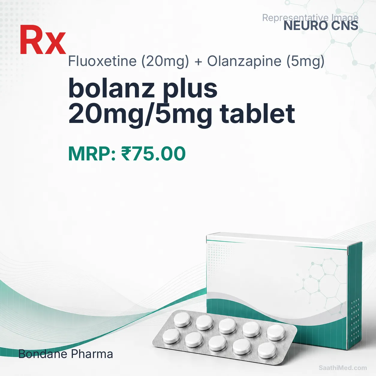 bolanz plus 20mg/5mg tablet Allopathy (Fluoxetine (20mg)) - Uses in Hindi, Side Effects, Substitutes & Price in India