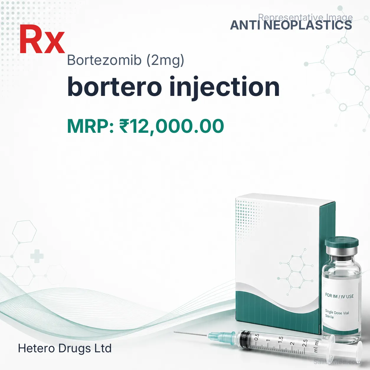 bortero injection Allopathy (Bortezomib (2mg)) - Uses in Hindi, Side Effects, Substitutes & Price in India