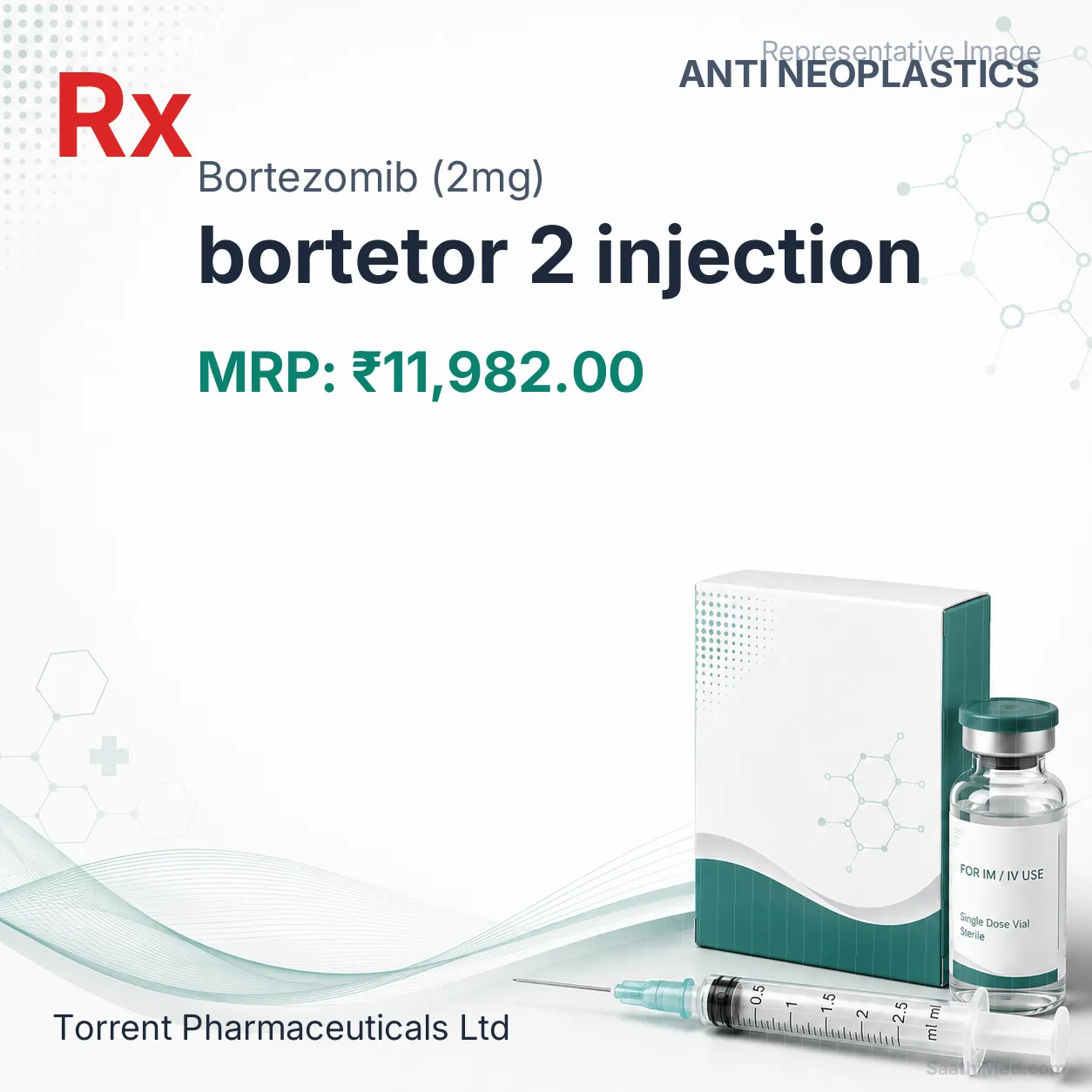 bortetor 2 injection Allopathy (Bortezomib (2mg)) - Uses in Hindi, Side Effects, Substitutes & Price in India