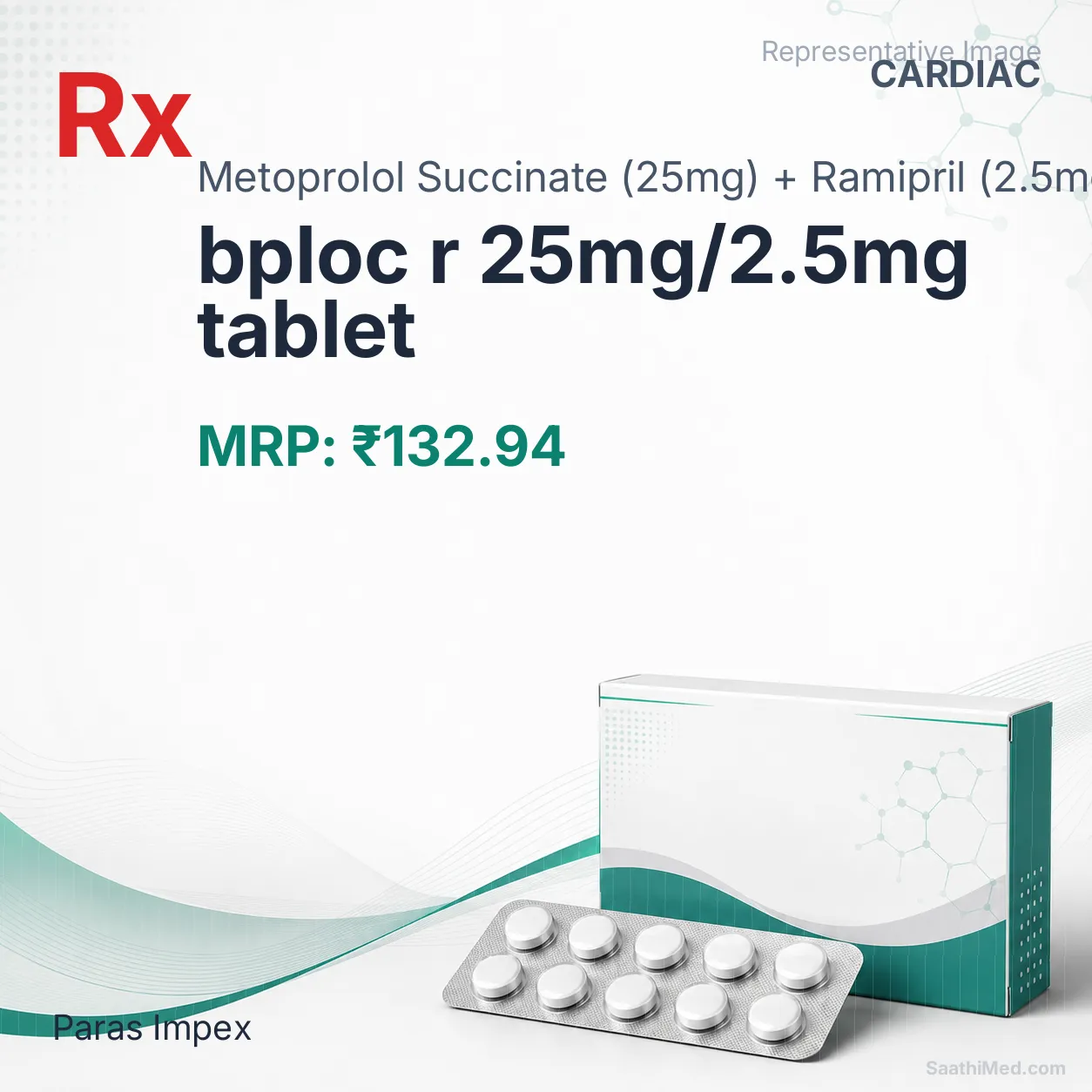 bploc r 25mg/2.5mg tablet Allopathy (Metoprolol Succinate (25mg)) - Uses in Hindi, Side Effects, Substitutes & Price in India