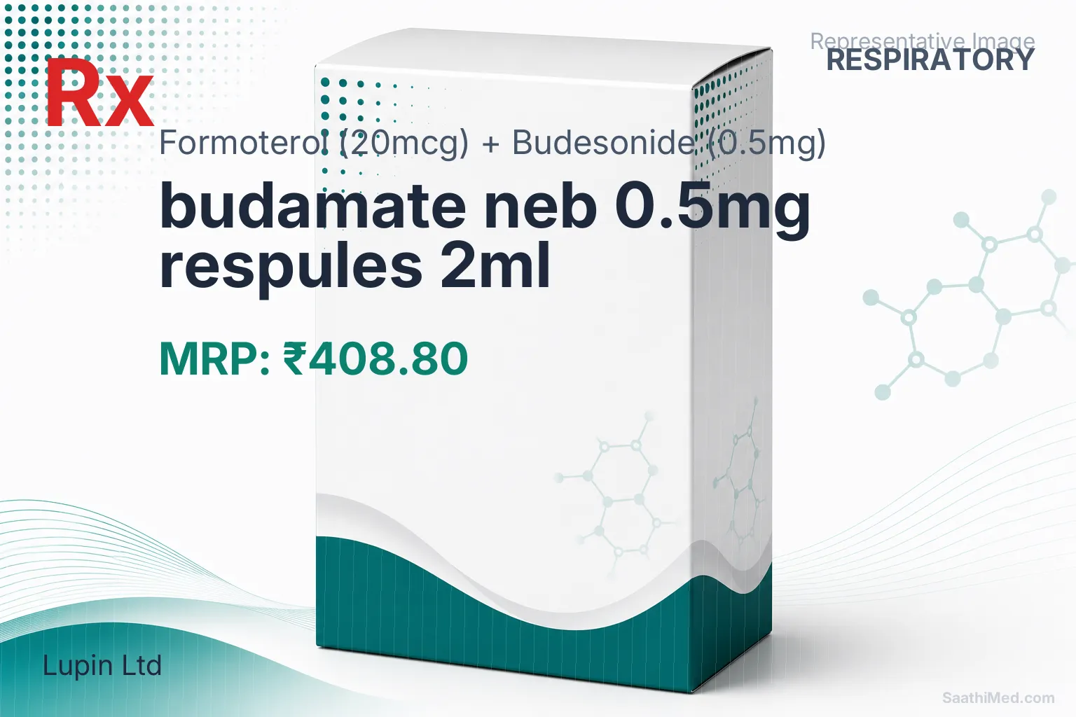 budamate neb 0.5mg respules 2ml Allopathy (Formoterol (20mcg)) - Uses in Hindi, Side Effects, Substitutes & Price in India