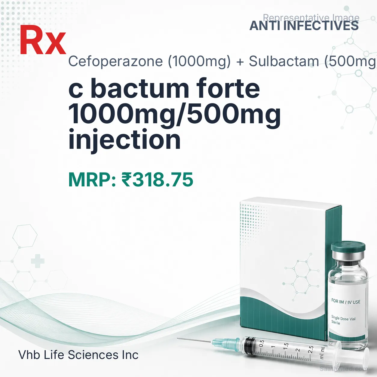 c bactum forte 1000mg/500mg injection Allopathy (Cefoperazone (1000mg)) - Uses in Hindi, Side Effects, Substitutes & Price in India