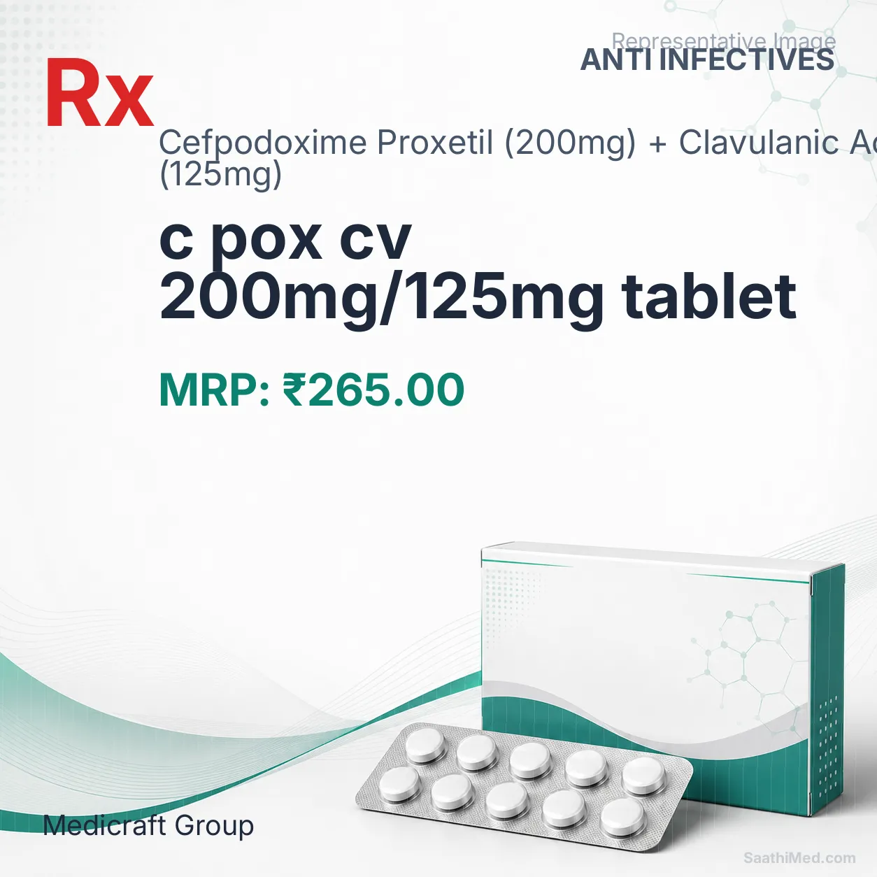 c pox cv 200mg/125mg tablet Allopathy (Cefpodoxime Proxetil (200mg)) - Uses in Hindi, Side Effects, Substitutes & Price in India