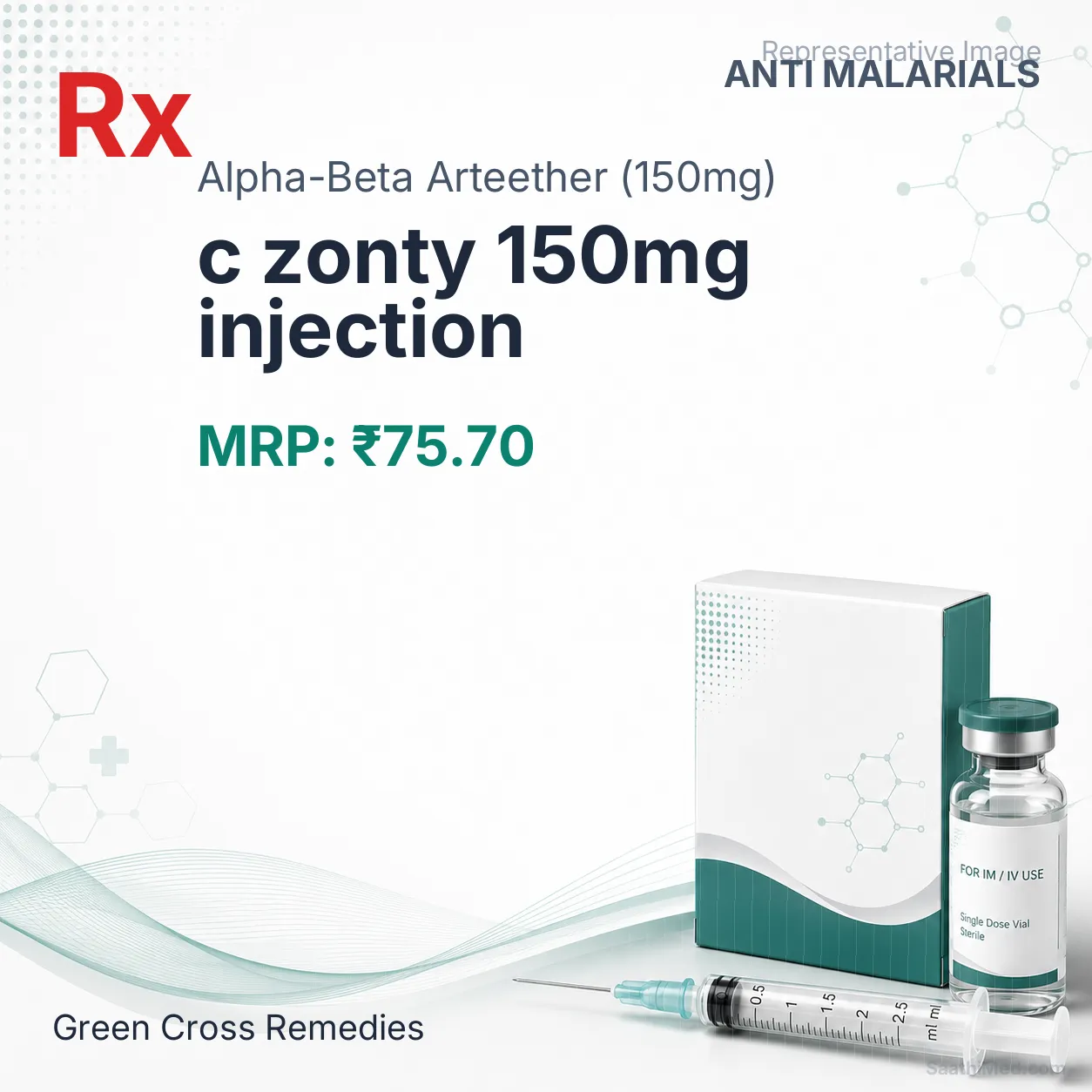 c zonty 150mg injection Allopathy (Alpha-Beta Arteether (150mg)) - Uses in Hindi, Side Effects, Substitutes & Price in India