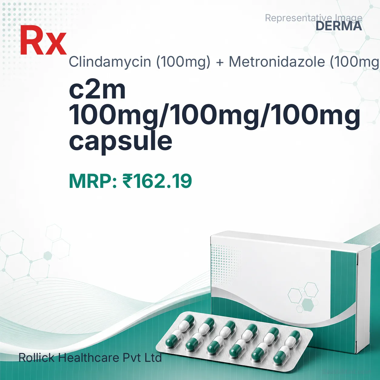 c2m 100mg/100mg/100mg capsule Allopathy (Clindamycin (100mg)) - Uses in Hindi, Side Effects, Substitutes & Price in India