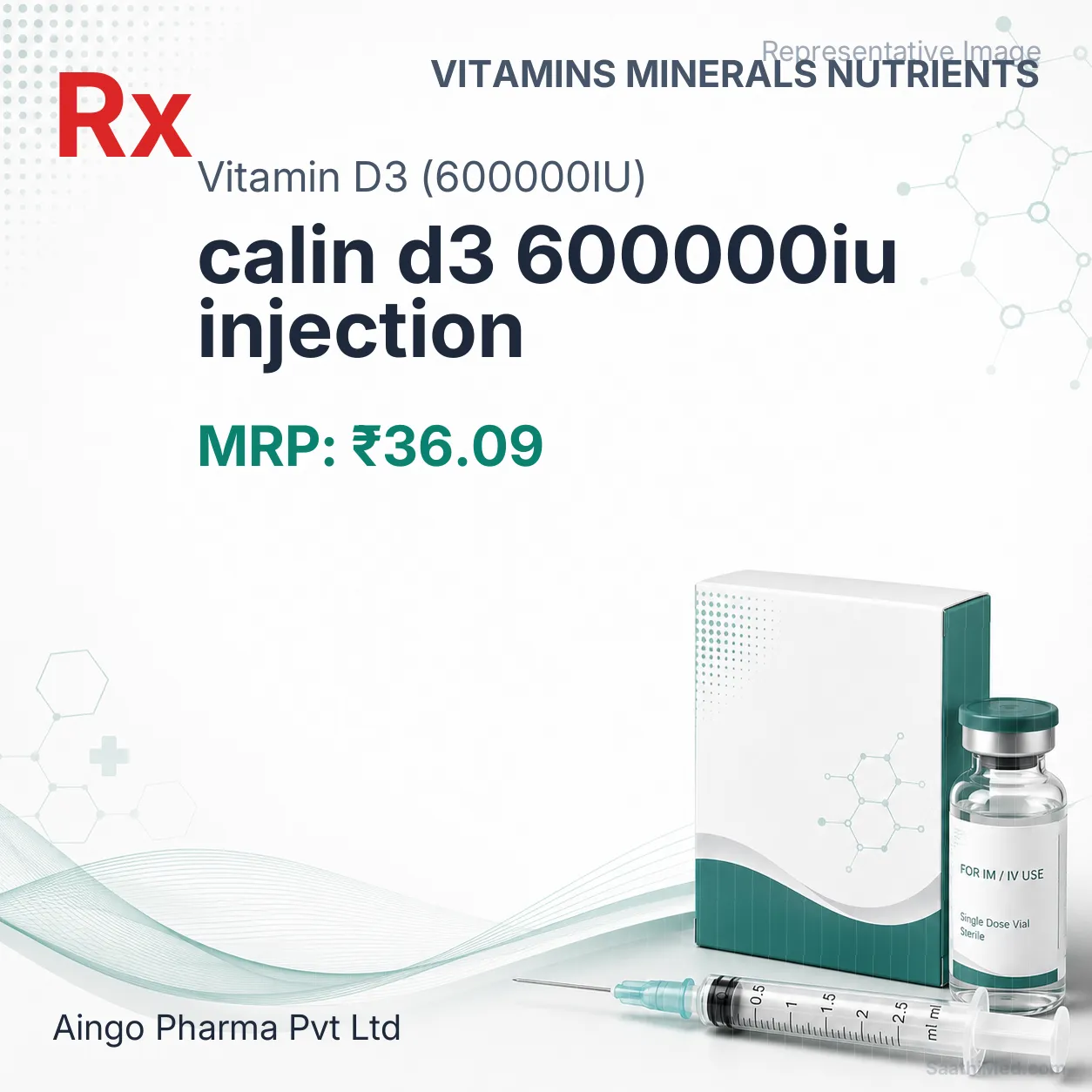 calin d3 600000iu injection Allopathy (Vitamin D3 (600000IU)) - Uses in Hindi, Side Effects, Substitutes & Price in India