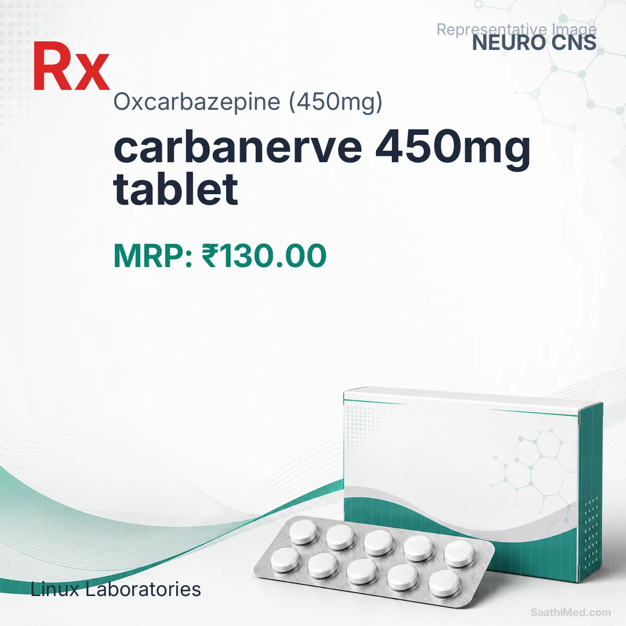 carbanerve 450mg tablet Allopathy (Oxcarbazepine (450mg)) - Uses in Hindi, Side Effects, Substitutes & Price in India