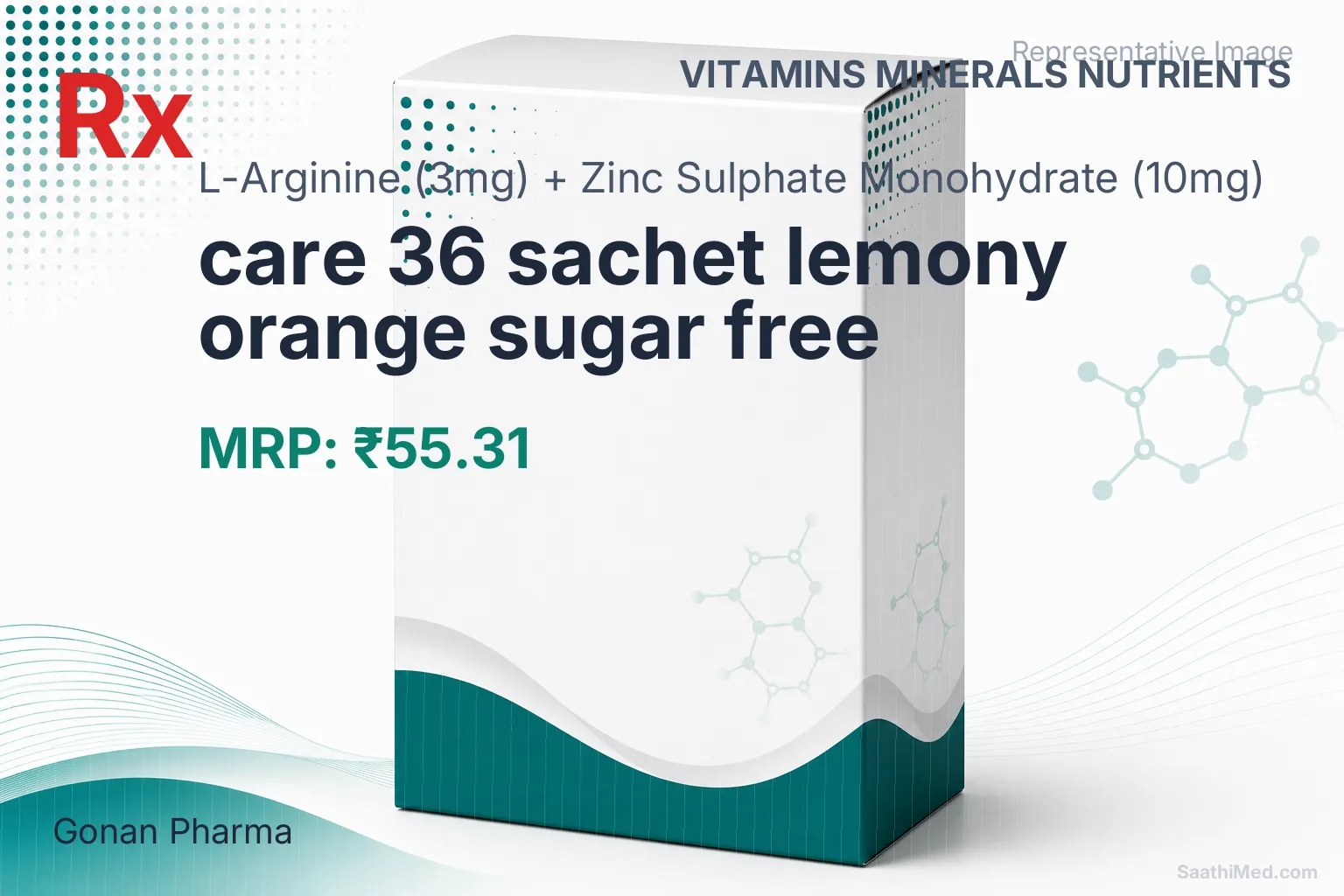 care 36 sachet lemony orange sugar free Allopathy (L-Arginine (3mg)) - Uses in Hindi, Side Effects, Substitutes & Price in India