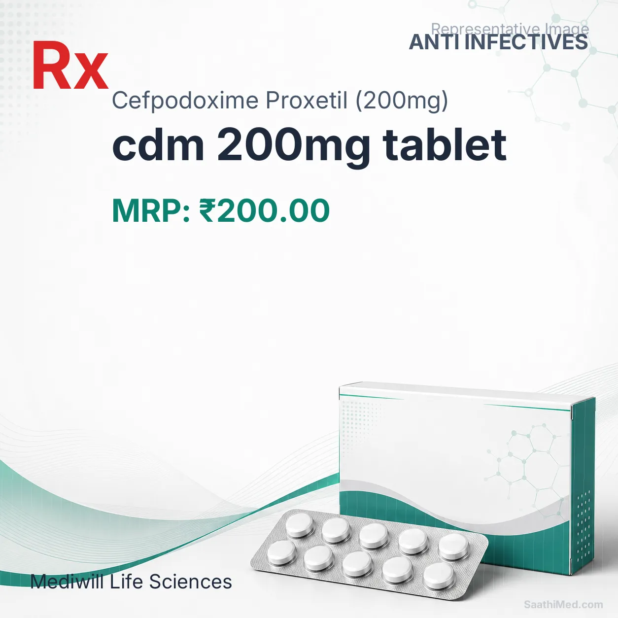 cdm 200mg tablet Allopathy (Cefpodoxime Proxetil (200mg)) - Uses in Hindi, Side Effects, Substitutes & Price in India