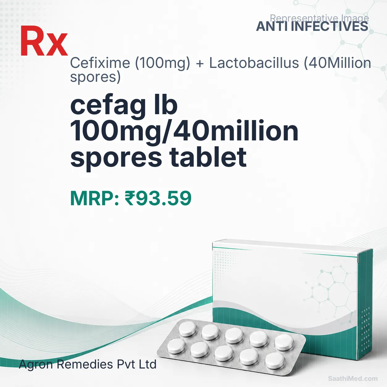 cefag lb 100mg/40million spores tablet Allopathy (Cefixime (100mg)) - Uses in Hindi, Side Effects, Substitutes & Price in India