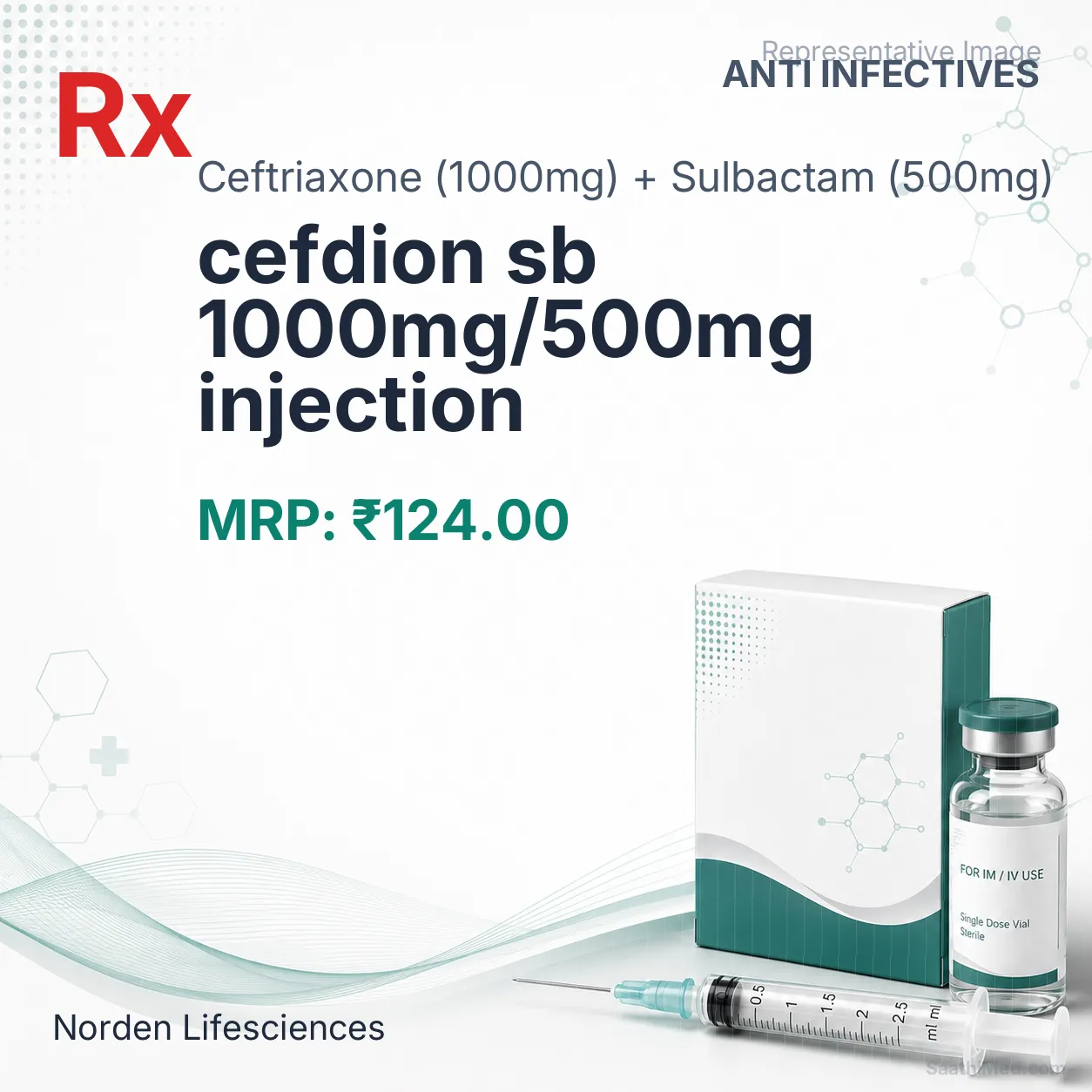 cefdion sb 1000mg/500mg injection - Ceftriaxone (1000mg) + Sulbactam (500mg) medicine