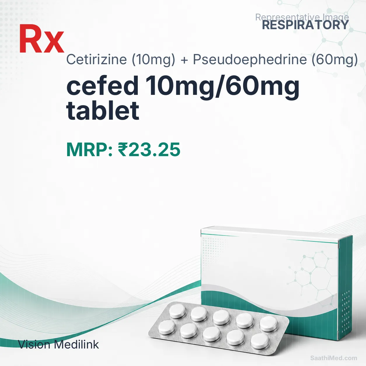 cefed 10mg/60mg tablet Allopathy (Cetirizine (10mg)) - Uses in Hindi, Side Effects, Substitutes & Price in India