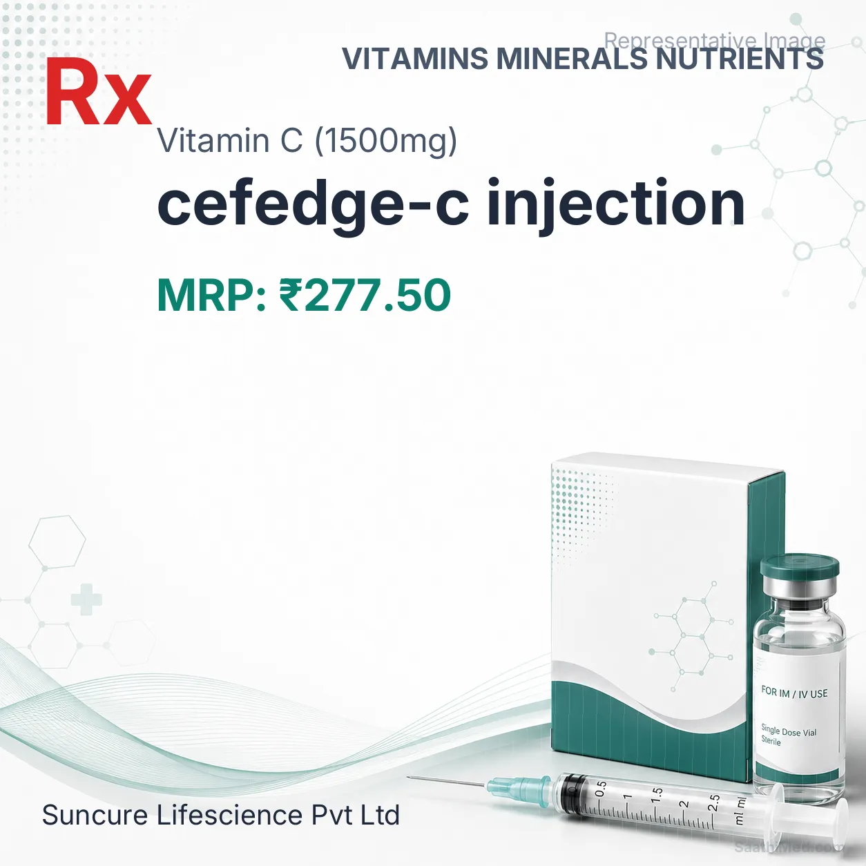 cefedge-c injection Allopathy (Vitamin C (1500mg)) - Uses in Hindi, Side Effects, Substitutes & Price in India
