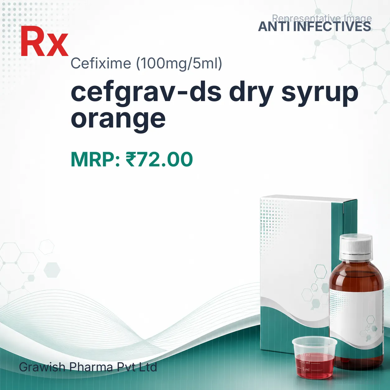 cefgrav-ds dry syrup orange Allopathy (Cefixime (100mg/5ml)) - Uses in Hindi, Side Effects, Substitutes & Price in India