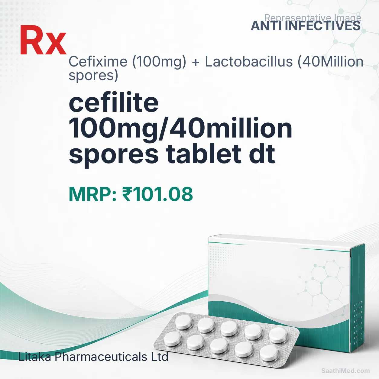 cefilite 100mg/40million spores tablet dt Allopathy (Cefixime (100mg)) - Uses in Hindi, Side Effects, Substitutes & Price in India