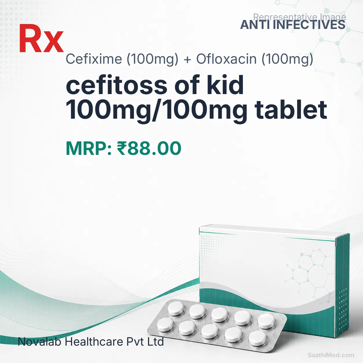 cefitoss of kid 100mg/100mg tablet Allopathy (Cefixime (100mg)) - Uses in Hindi, Side Effects, Substitutes & Price in India