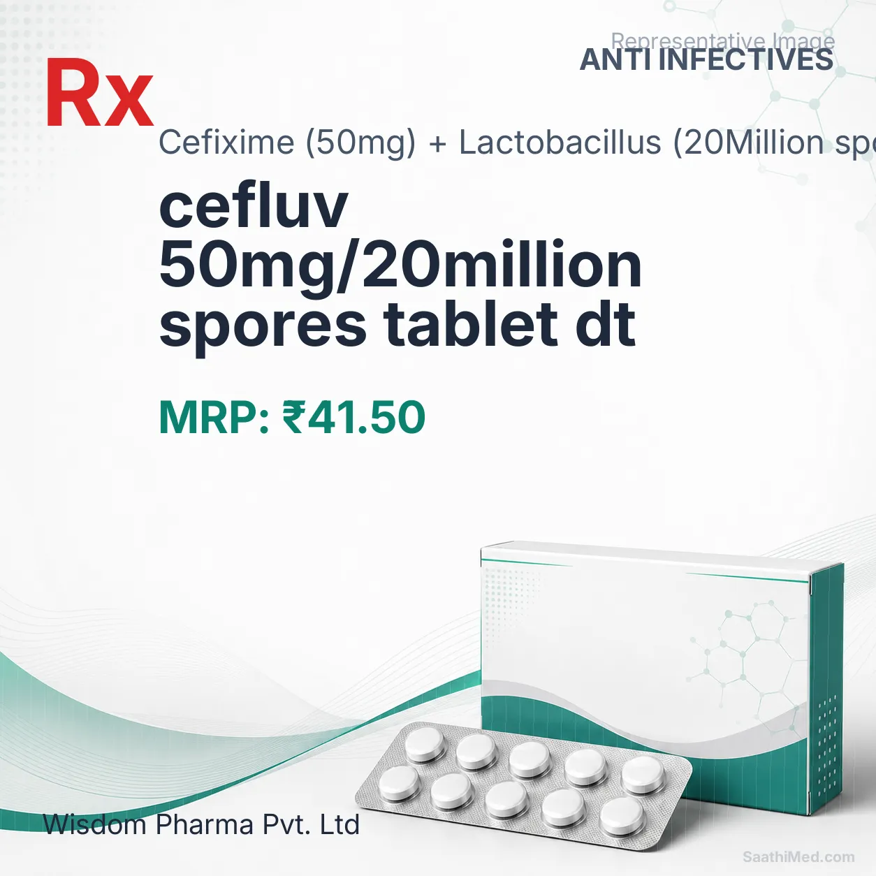 cefluv 50mg/20million spores tablet dt Allopathy (Cefixime (50mg)) - Uses in Hindi, Side Effects, Substitutes & Price in India