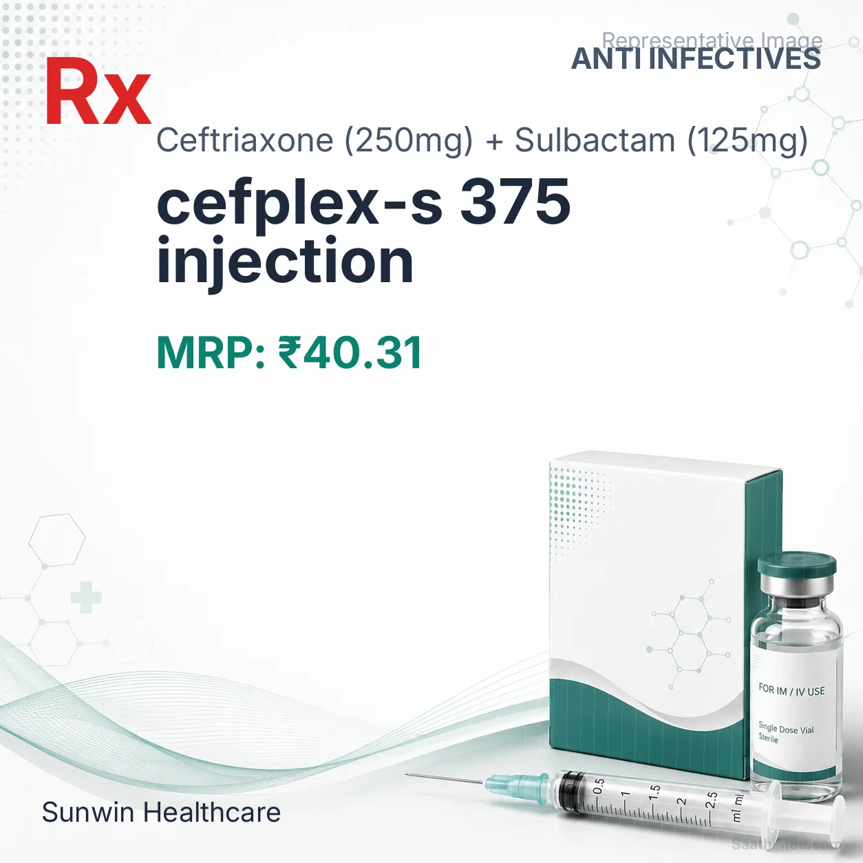 cefplex-s 375 injection Allopathy (Ceftriaxone (250mg)) - Uses in Hindi, Side Effects, Substitutes & Price in India