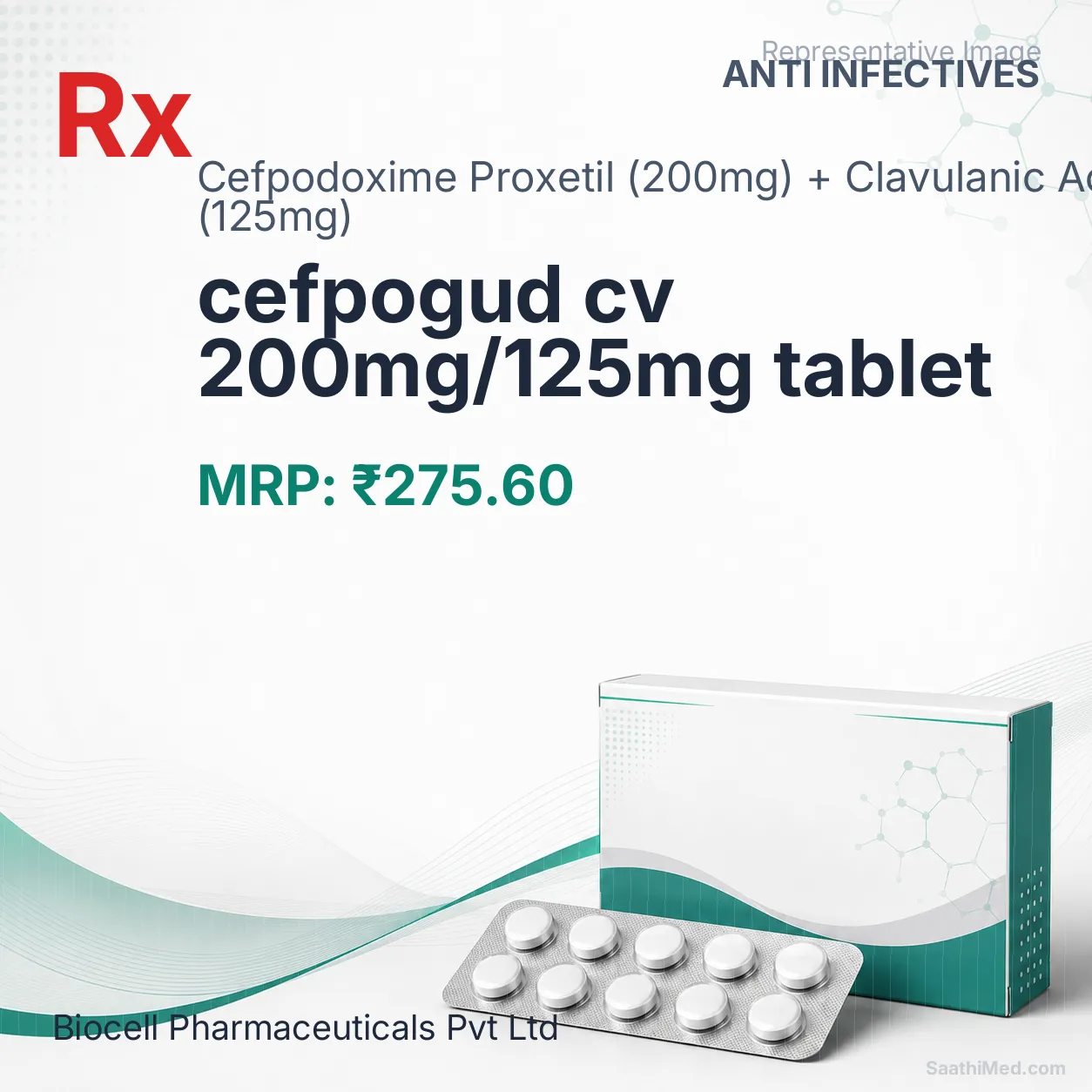 cefpogud cv 200mg/125mg tablet Allopathy (Cefpodoxime Proxetil (200mg)) - Uses in Hindi, Side Effects, Substitutes & Price in India