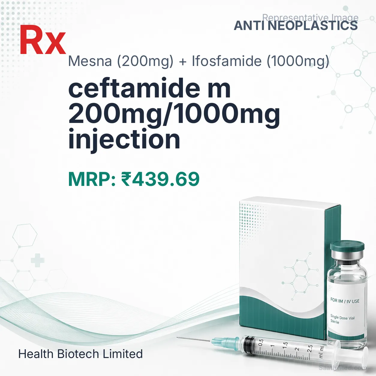 ceftamide m 200mg/1000mg injection Allopathy (Mesna (200mg)) - Uses in Hindi, Side Effects, Substitutes & Price in India