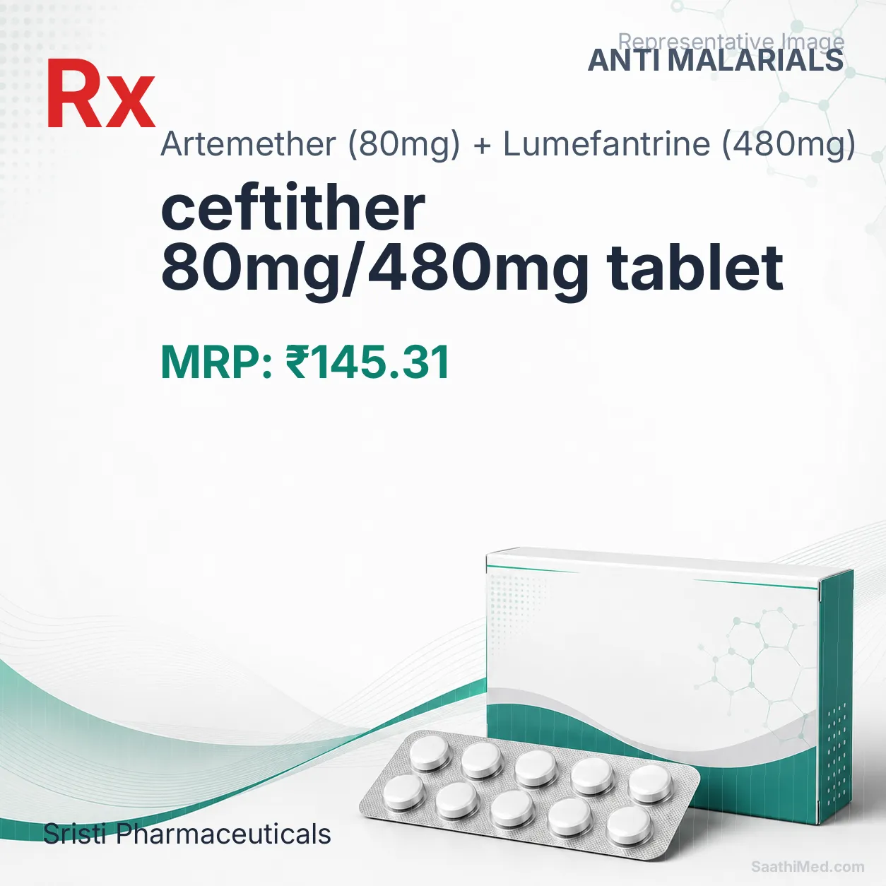 ceftither 80mg/480mg tablet Allopathy (Artemether (80mg)) - Uses in Hindi, Side Effects, Substitutes & Price in India