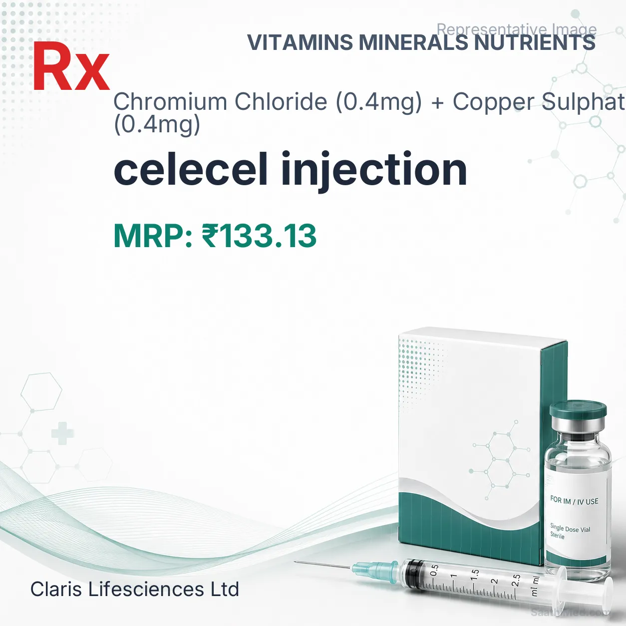 celecel injection Allopathy (Chromium Chloride (0.4mg)) - Uses in Hindi, Side Effects, Substitutes & Price in India