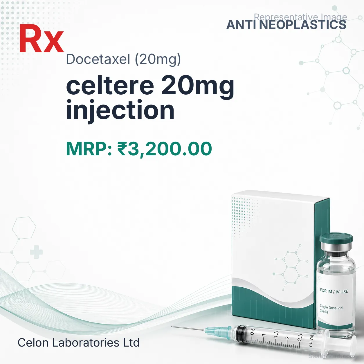 celtere 20mg injection Allopathy (Docetaxel (20mg)) - Uses in Hindi, Side Effects, Substitutes & Price in India