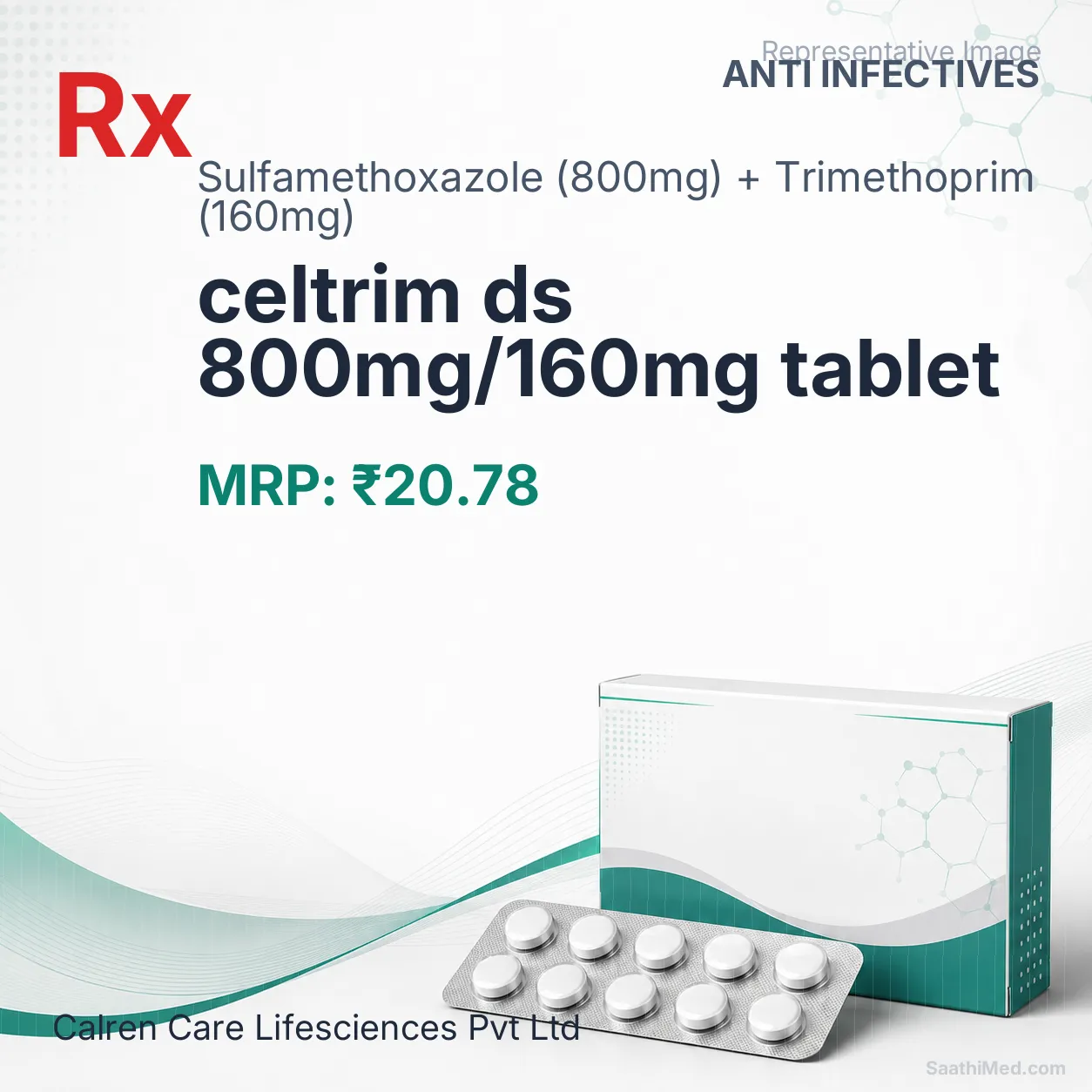 celtrim ds 800mg/160mg tablet Allopathy (Sulfamethoxazole (800mg)) - Uses in Hindi, Side Effects, Substitutes & Price in India