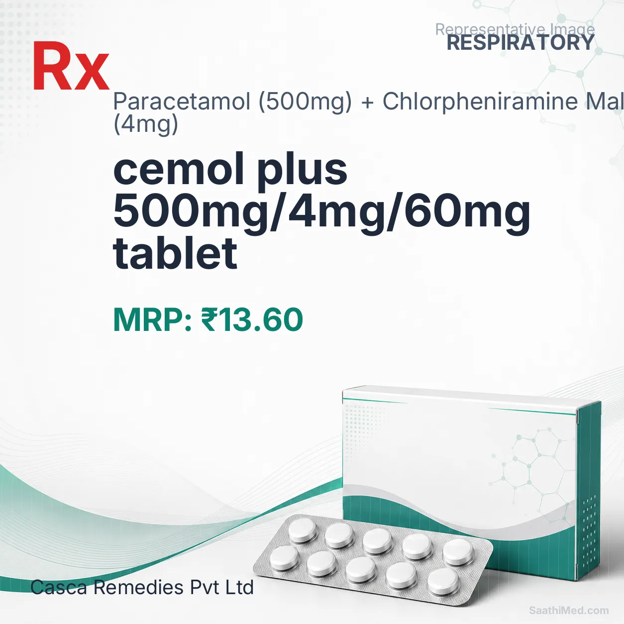 cemol plus 500mg/4mg/60mg tablet Allopathy (Paracetamol (500mg)) - Uses in Hindi, Side Effects, Substitutes & Price in India