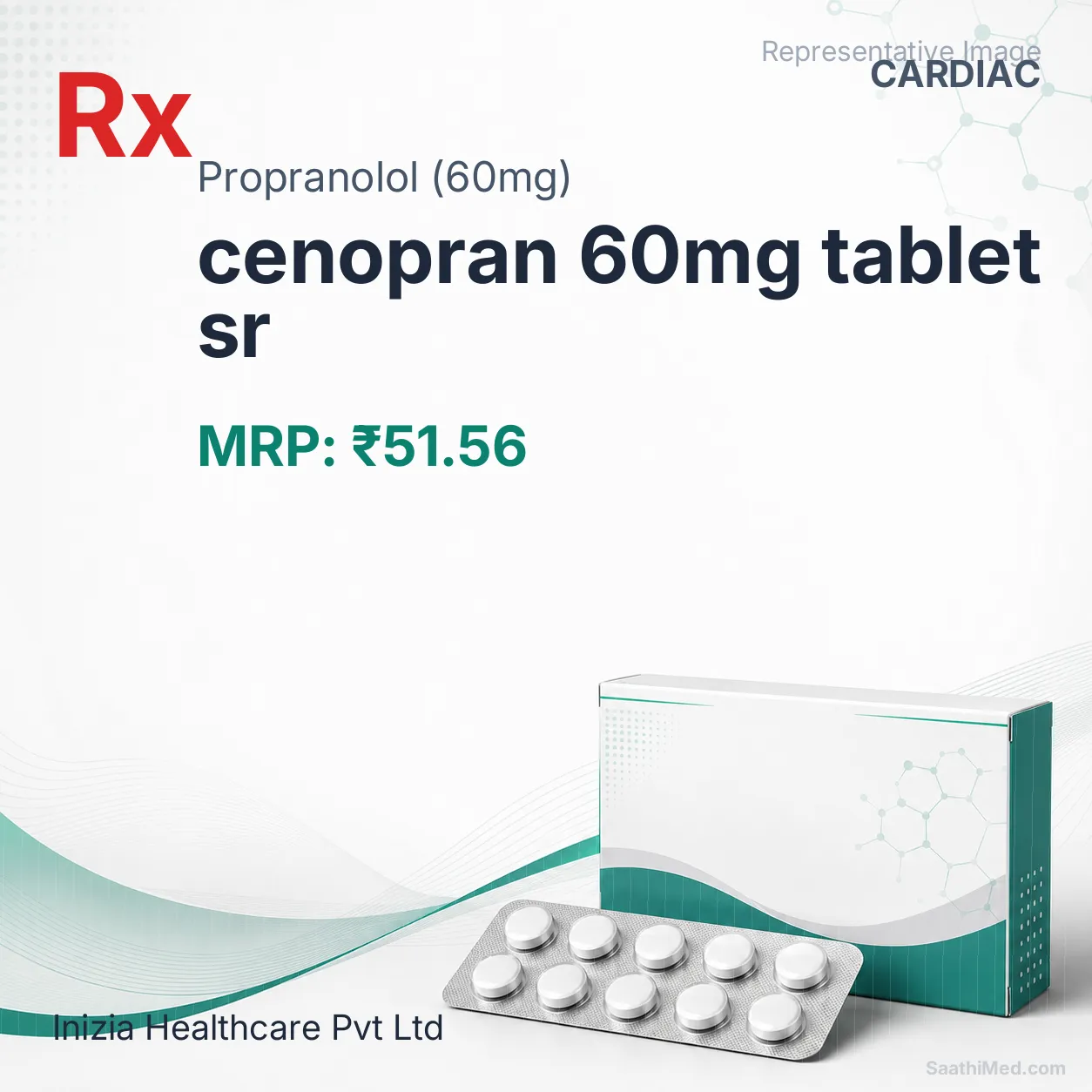 cenopran 60mg tablet sr Allopathy (Propranolol (60mg)) - Uses in Hindi, Side Effects, Substitutes & Price in India