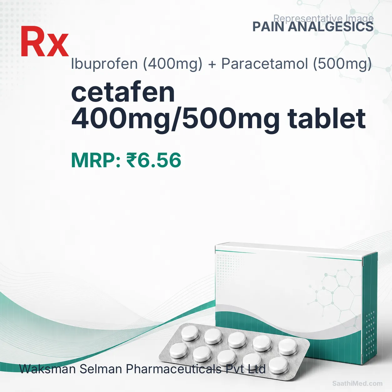 cetafen 400mg/500mg tablet Allopathy (Ibuprofen (400mg)) - Uses in Hindi, Side Effects, Substitutes & Price in India