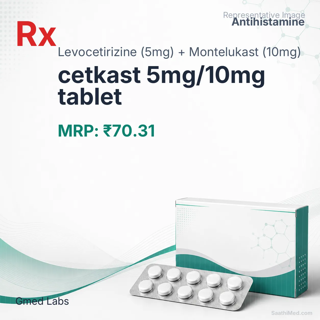 cetkast 5mg/10mg tablet Allopathy (Levocetirizine (5mg)) - Uses in Hindi, Side Effects, Substitutes & Price in India