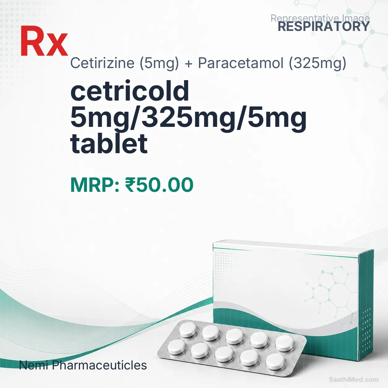 cetricold 5mg/325mg/5mg tablet Allopathy (Cetirizine (5mg)) - Uses in Hindi, Side Effects, Substitutes & Price in India