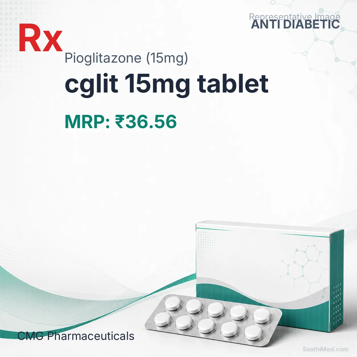 cglit 15mg tablet Allopathy (Pioglitazone (15mg)) - Uses in Hindi, Side Effects, Substitutes & Price in India