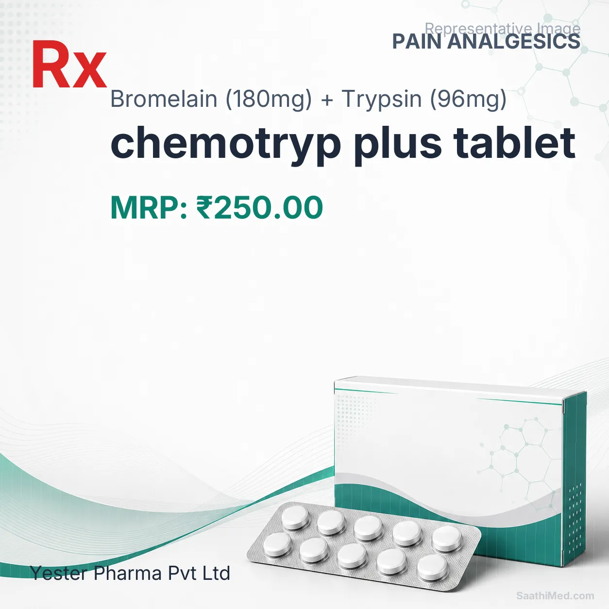 chemotryp plus tablet Allopathy (Bromelain (180mg)) - Uses in Hindi, Side Effects, Substitutes & Price in India