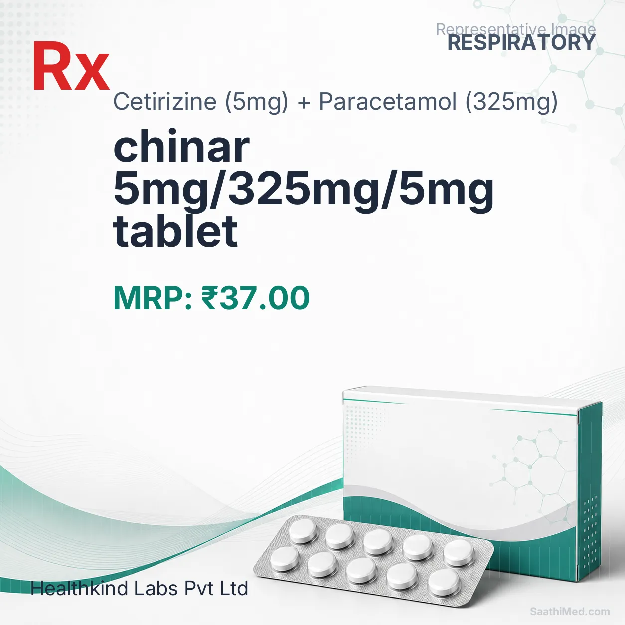 chinar 5mg/325mg/5mg tablet Allopathy (Cetirizine (5mg)) - Uses in Hindi, Side Effects, Substitutes & Price in India