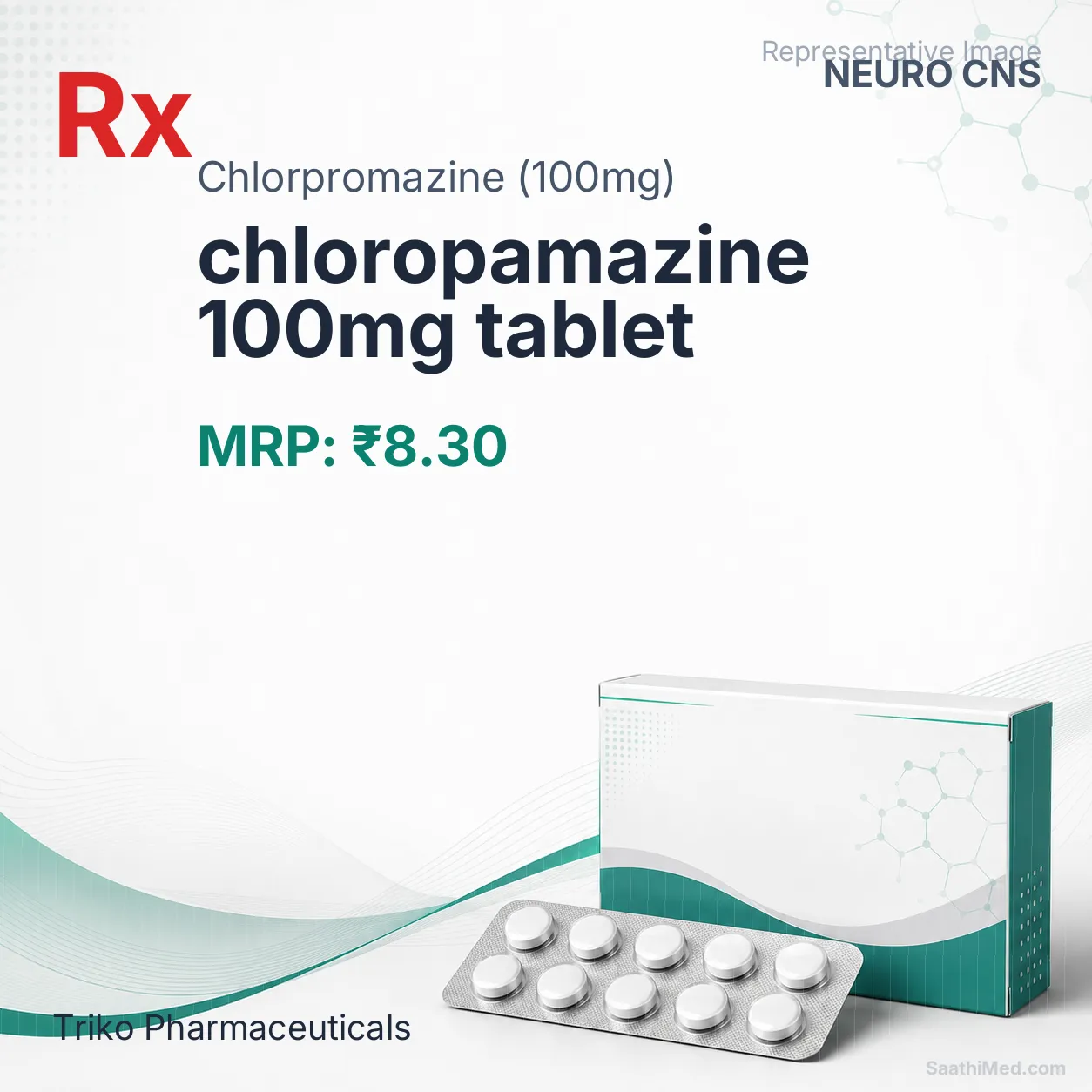 chloropamazine 100mg tablet Allopathy (Chlorpromazine (100mg)) - Uses in Hindi, Side Effects, Substitutes & Price in India